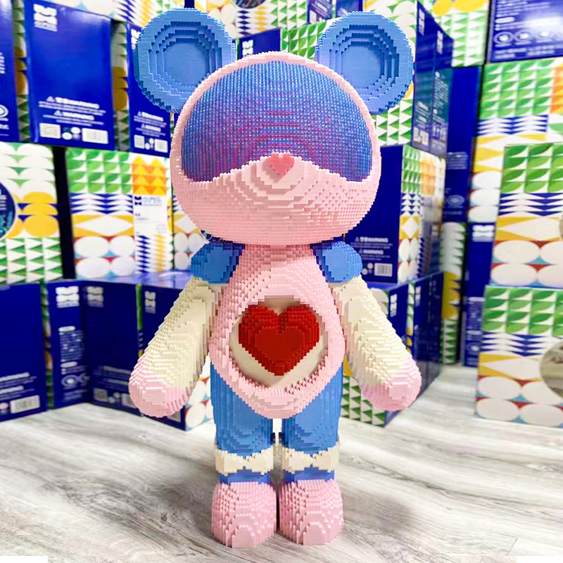 网红积木熊小方乐正版授权星际熊生日礼物小颗粒积木拼装玩具批发