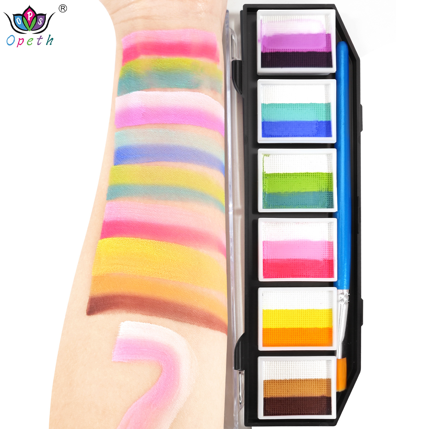 Cross-border water-soluble face multi-color face color set, body painting pigments, face color, children's face painting, opera color details Picture