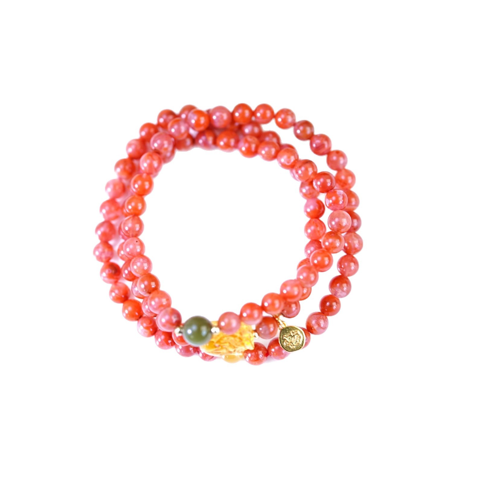 New Chinese-style natural Nan Hong agate beaded bracelet for women, retro, light luxury and fashionable amber bracelet accessory Item Picture