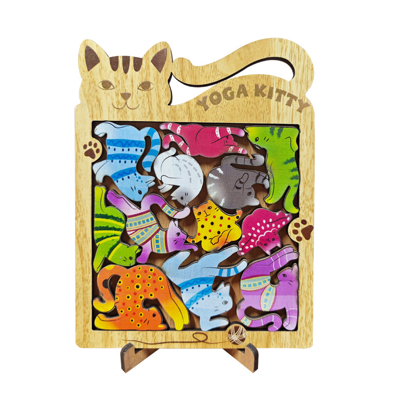 Danni Peculiar Wooden irregular-shaped animal jigsaw Puzzle, cute cat and dog creative board, children's educational toy gift Item Picture