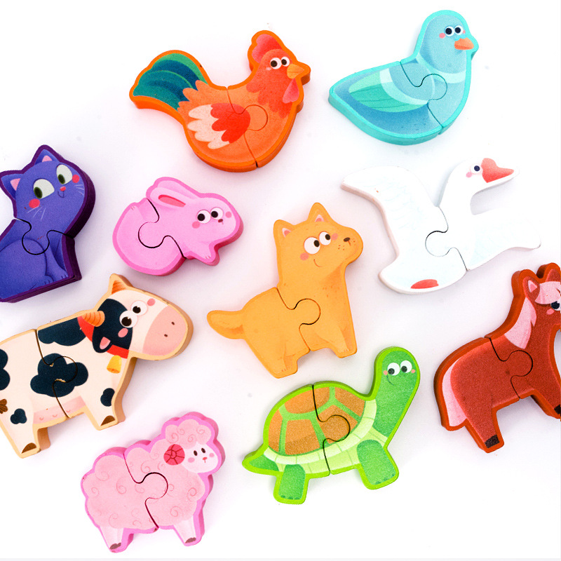 威威虎动物恐龙木质堆叠拼图3D立体开发早教婴幼儿动手堆堆乐玩具细节图