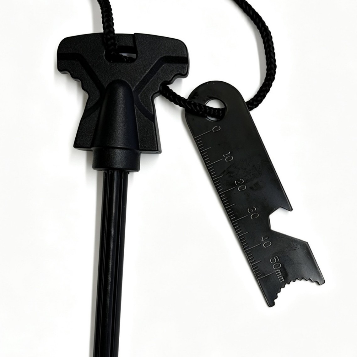 Outdoor fire stick with magnesium rod core, camping survival multi-functional fire stone, compact and portable scraper Item Picture