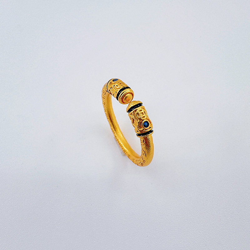 Prima prima accesorios nueva moda anillo de mujer vintage estilo nacional anillo de apertura mujer anillo de palo redondo oro anillo de calidad de aire anillo de dedo Application Scenario