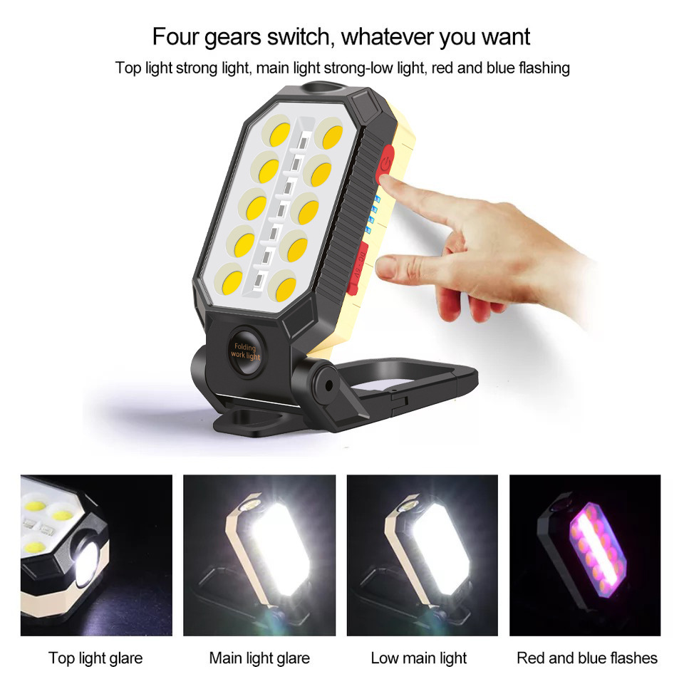 Cross-border new cob flashlight, USB charging with magnet, repair light, emergency light, camping light, led work light Specification image