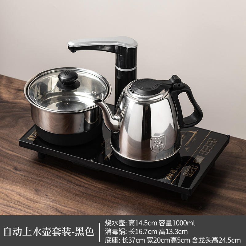 Fully automatic water filling, electric heating, water boiling, teapot set, intelligent tea brewing, electromagnetic tea stove, three-in-one Gongfu tea set for household use details Picture