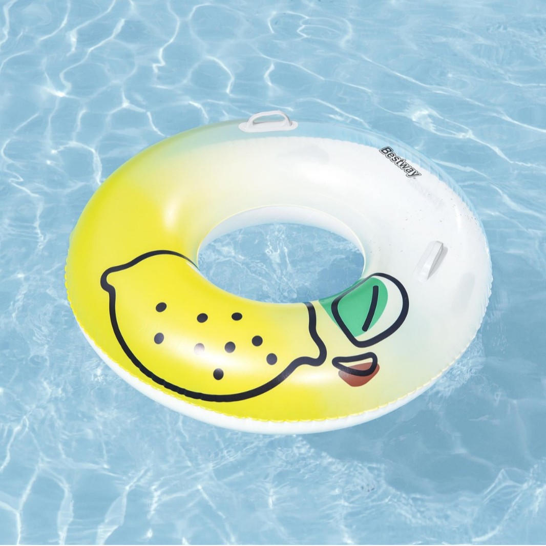 Cross-border best-selling ice cream float bars, lemon swimming rings, adult handles, underarm rings, inflatable fruit swimming rings, plastic African ones Application Scenario