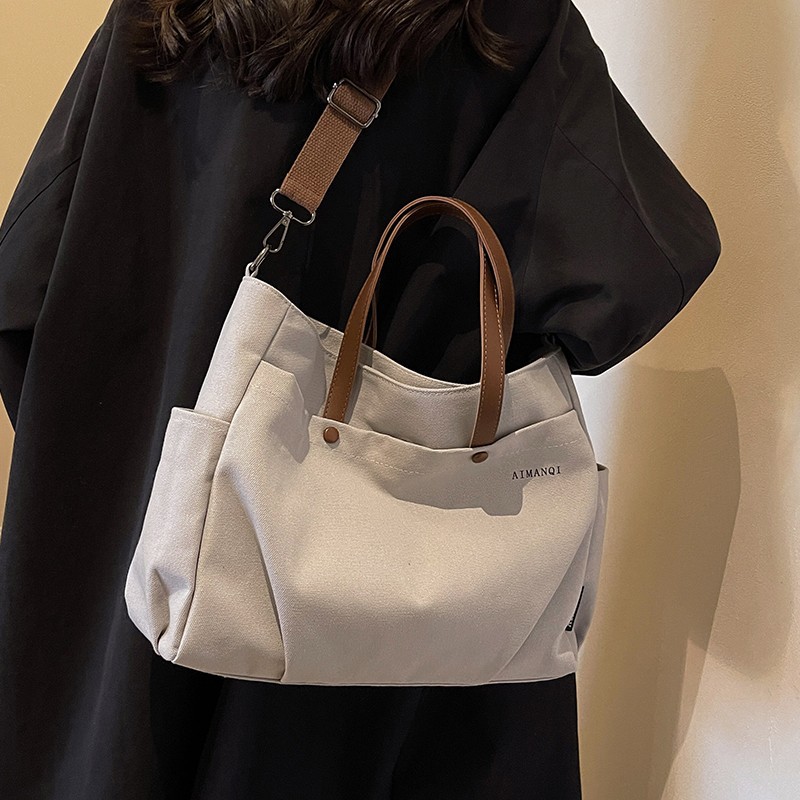 Nylon fabric bag, women's tote bag, large capacity, suitable for crossbody in spring and summer, 2025 new versatile single-shoulder hand-carry commuter bag Specification image