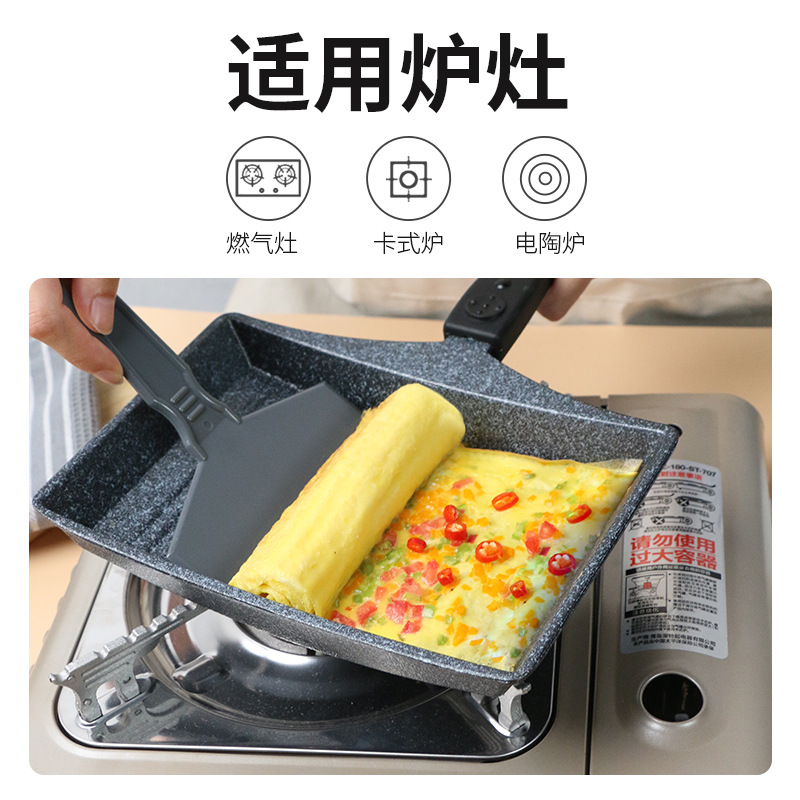 Korean okja soo, thick omelette, non-stick mica stone pan, Japanese egg roll pan, omelette pan, omelette maker, omelette pancake Application Scenario
