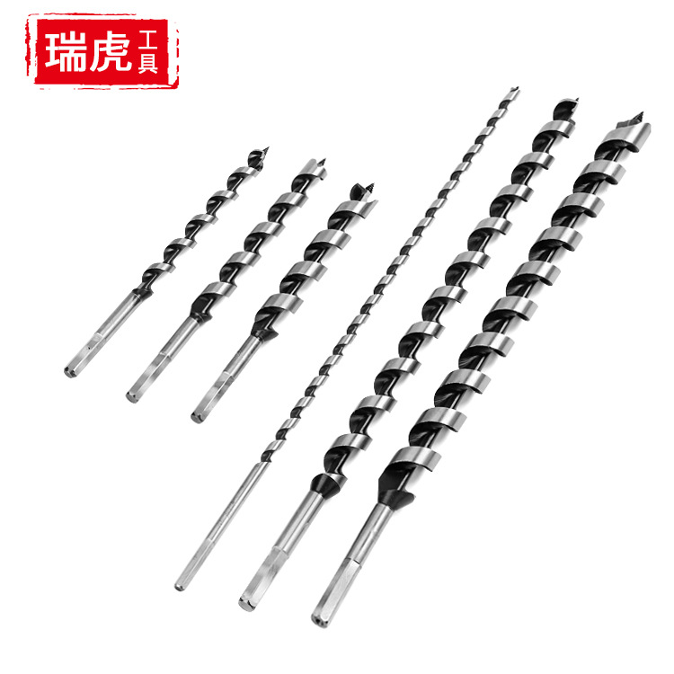 Extended woodworking support drill bit, hexagonal handle twisted wood hole opener, wood door lock reaming and drilling tool full figure