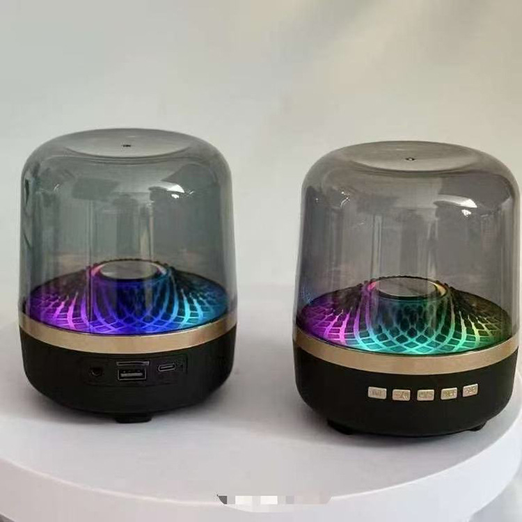 Cross-border e-commerce Bluetooth speaker, home wireless glass RGB lighting, portable desktop small subwoofer speaker Application Scenario
