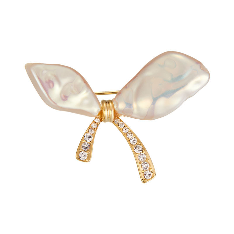 Baroque-style imitation pearl bow brooch, sweet and cute irregular mini corsages for women, new autumn and winter brooch Item Picture