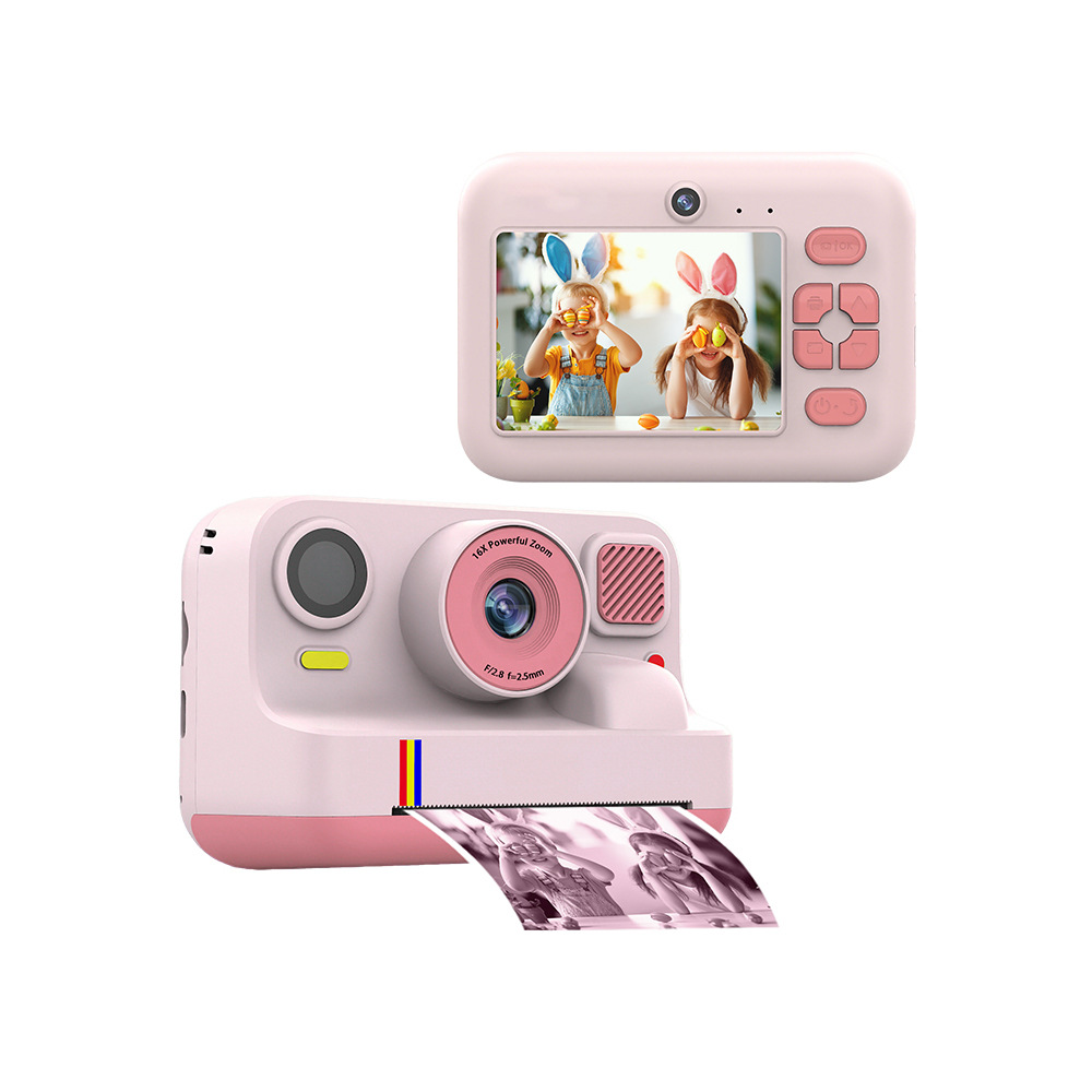 Cross-border portable Polaroid high-definition color Bluetooth printing camera for video recording and photography, front and rear dual-camera children's camera Item Picture