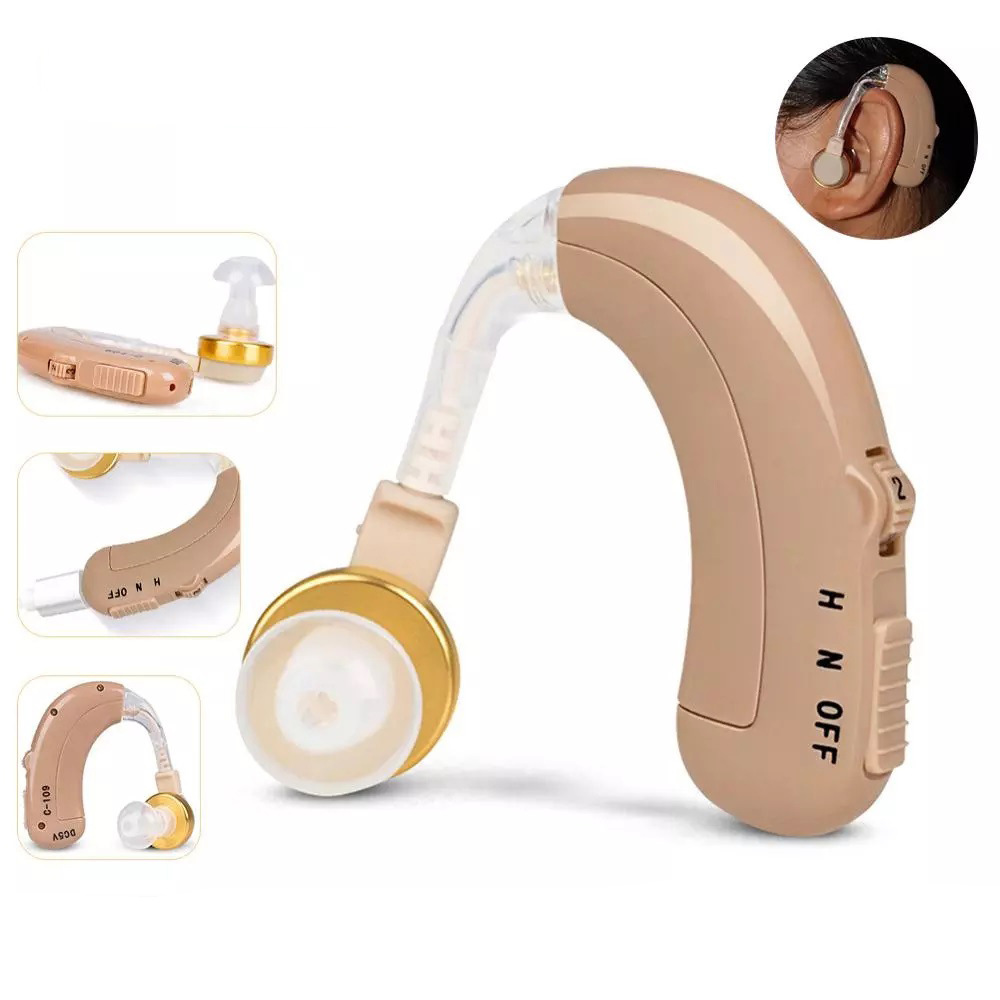 Cross-border exclusive supply C-109 hearing aid, back-ear rechargeable sound amplifier, flesh-colored English packaging hearing aid details Picture