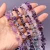 Wholesale of semi-finished DIY jewelry and handcrafted accessories made from natural crushed stone, amethyst and fluorite raw stones, beads with holes details Picture