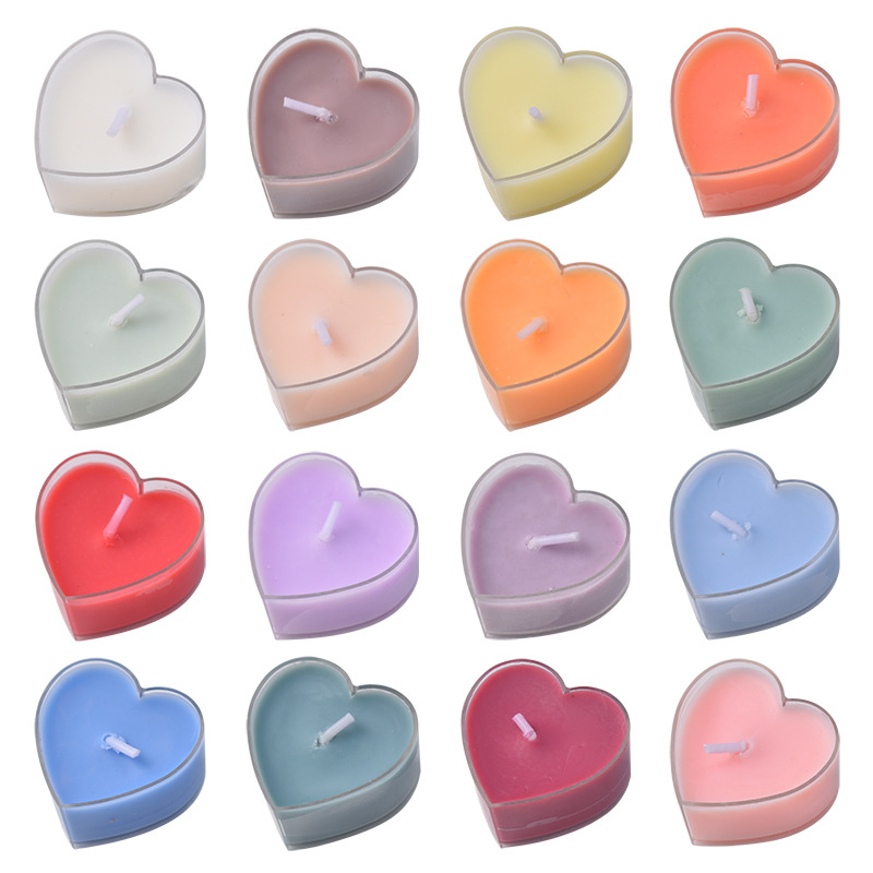 Wholesale heart-shaped candles, plant wax scented candles, birthday and proposal romance, heated for 4 hours, heart-shaped tea wax Item Picture