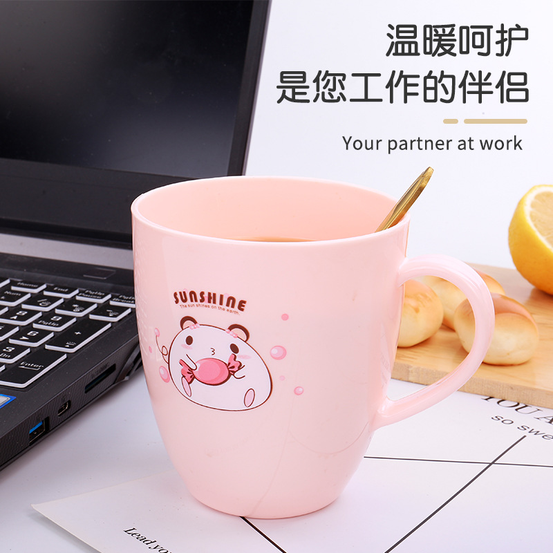 万福卡通刷牙杯漱口杯学生单层塑料口杯细节图