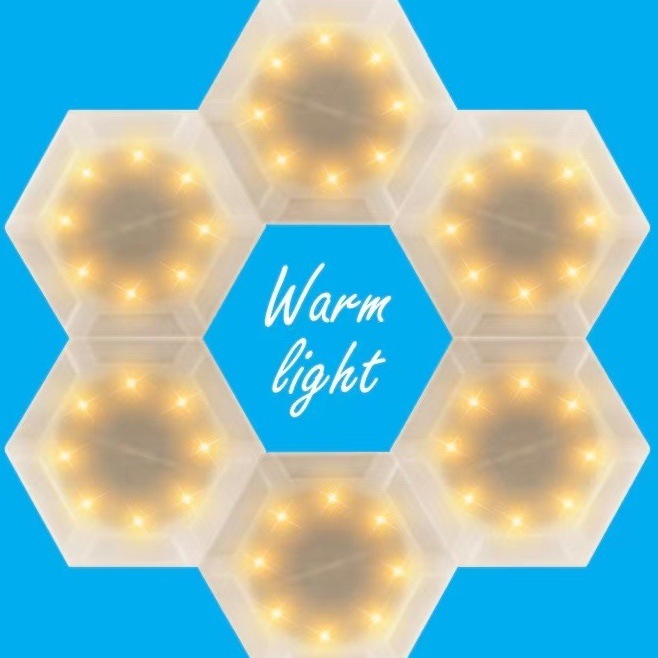 New cross-border solar 8-LED creative honeycomb decorative light, night light, outdoor solar wireless wall lamp, atmosphere Specification image