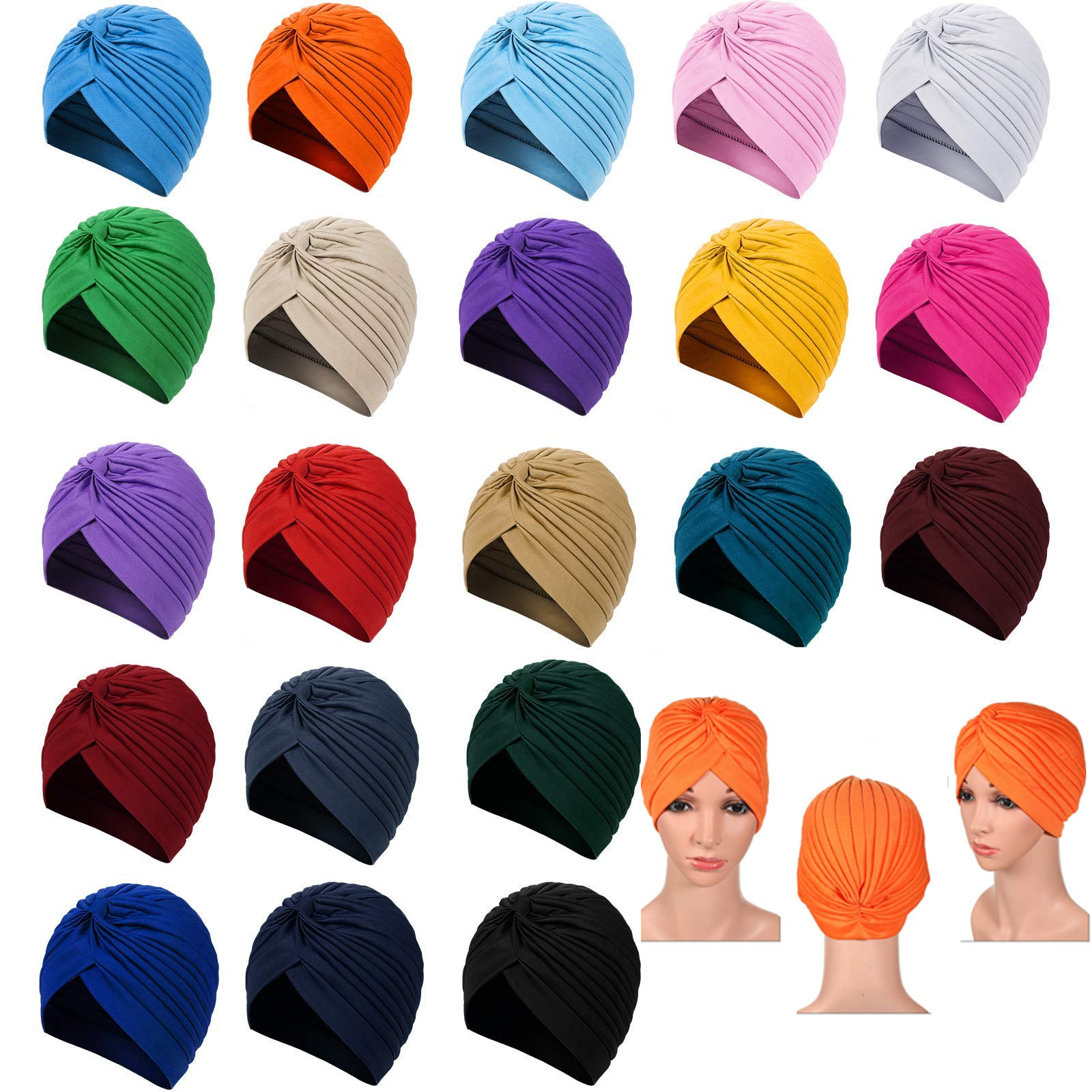 Cross-border exclusive headscarves, hats, European, American and Indian hats, watermelon hats, sleep hats, yoga hats, Arab and Muslim turban
