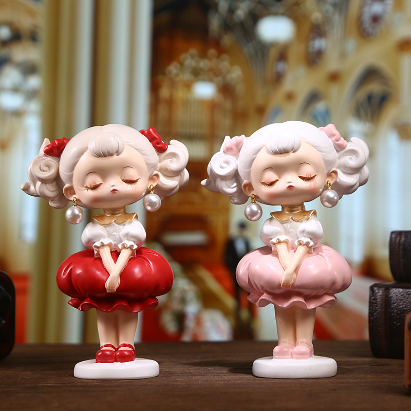 Pearl Girl Lustrous ornaments, resin dolls, trendy toys, cute desktop decorative ornaments, doll wholesale details Picture