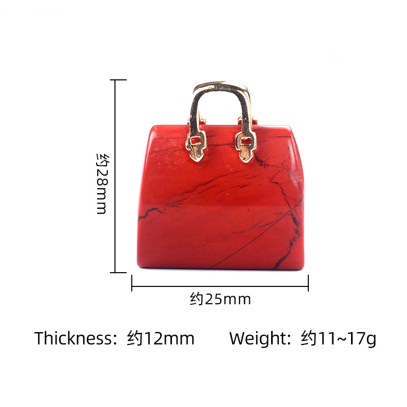 1710-天然水晶石头迷你手提包包紫水晶吊坠ins风粉晶装饰创意批发细节图