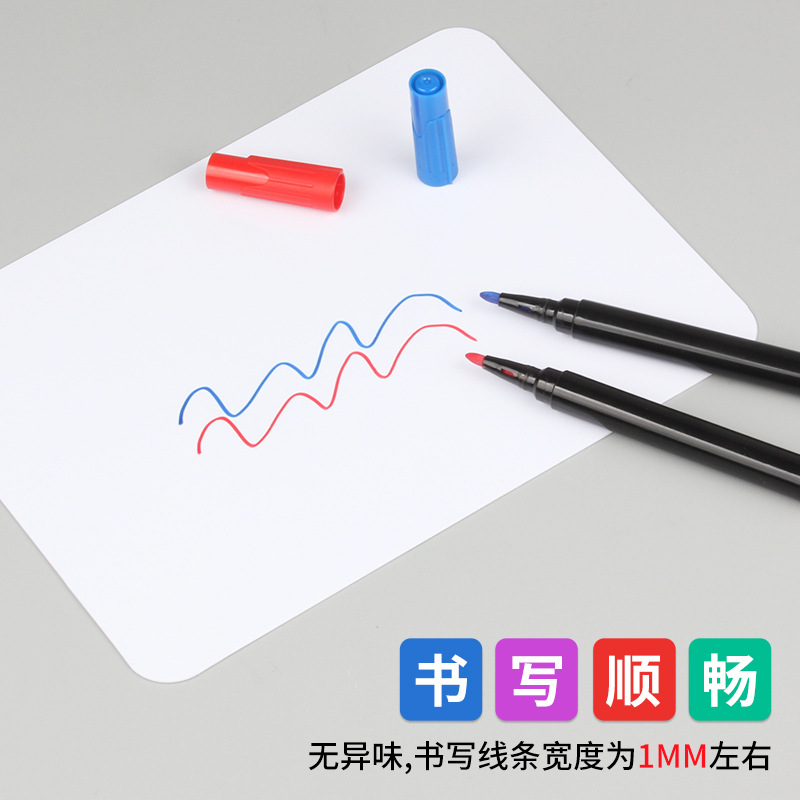 12-color erasable whiteboard pen, water-based colored pen, white blackboard pen, water-soluble green board pen, erasable note number pen, classroom teaching coloring and writing pen, training institution board surface painting marker pen, for children's desk handwriting and painting details Picture