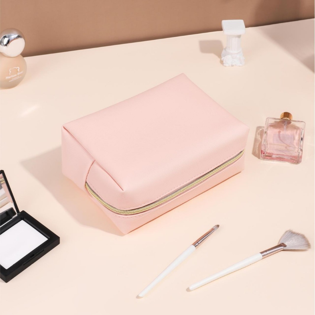 New PU square cosmetic bag, travel portable toiletry and storage bag, high-end waterproof women's octagonal cosmetic bag Specification image