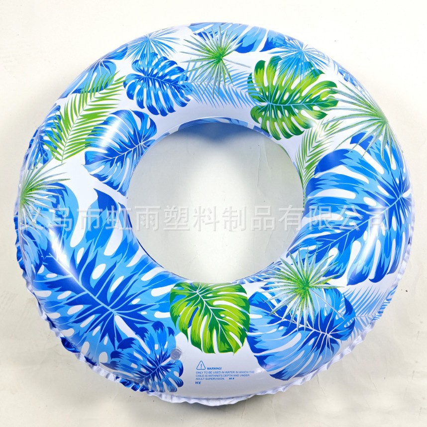 Hongyu's new water inflatable swimming ring, double-sided blue maple leaf printed, is a popular inflatable life buoy sold directly by the manufacturer Specification drawing