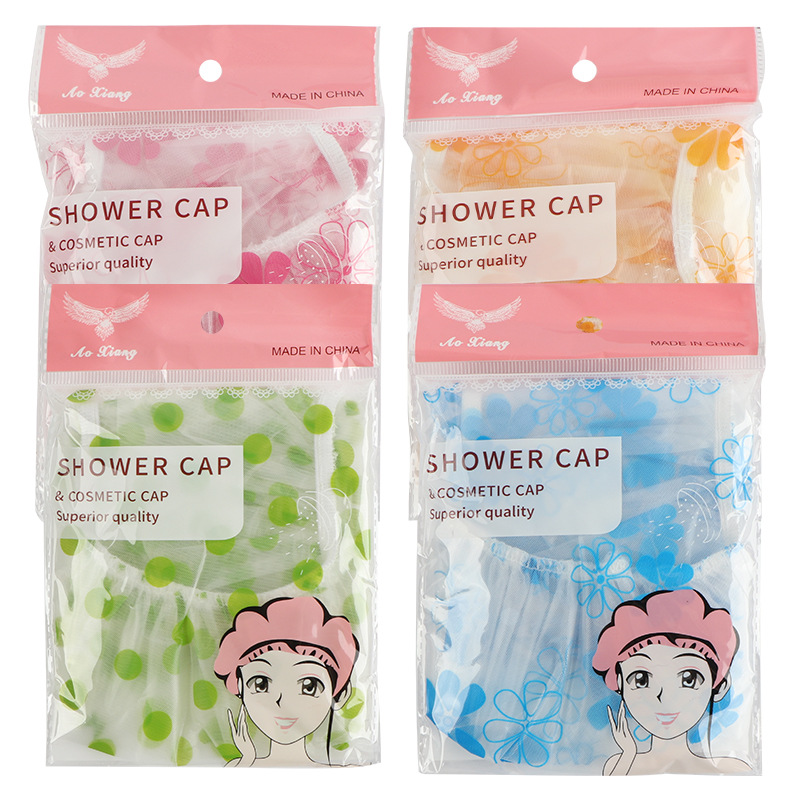Thickened shower cap, women's waterproof shower cap, household shower dry hair cap, quick and universal, disposable PEVA factory Specification image