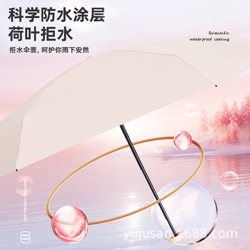 The 24-bone flat capsule sun umbrella is a mini, ultra-light, compact and portable product that can protect against sun rays and ultraviolet rays, and is suitable for both sunny and rainy days Application Scenario