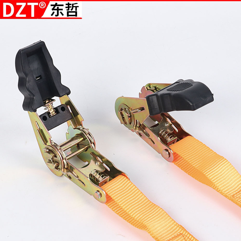 Thickened ratchet tensioner, cargo binding strap, car fastening device, polypropylene polyester tightening and tensioning rope upgraded version details Picture