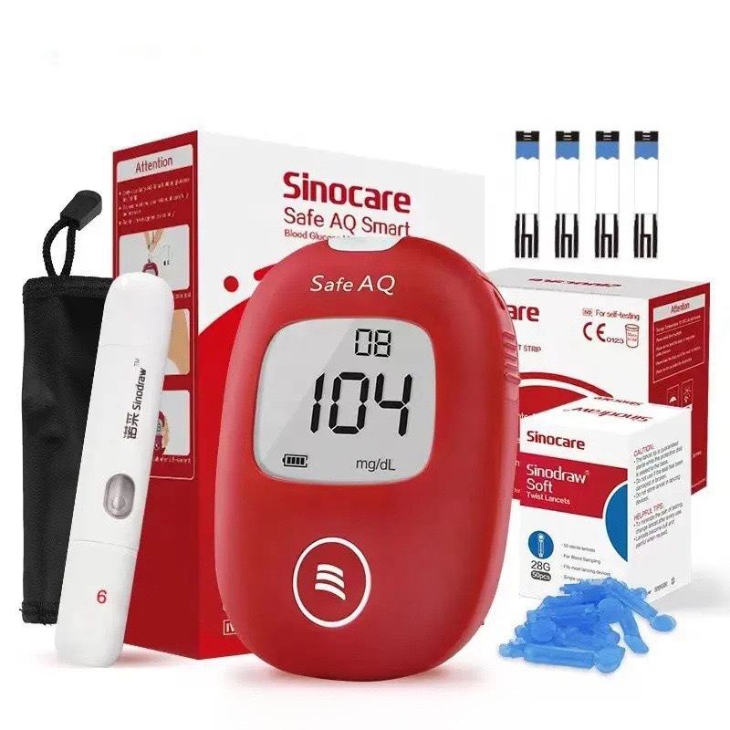 SinocareSafeAQ export version blood glucose meter without code adjustment, precise home blood glucose measurement test strip