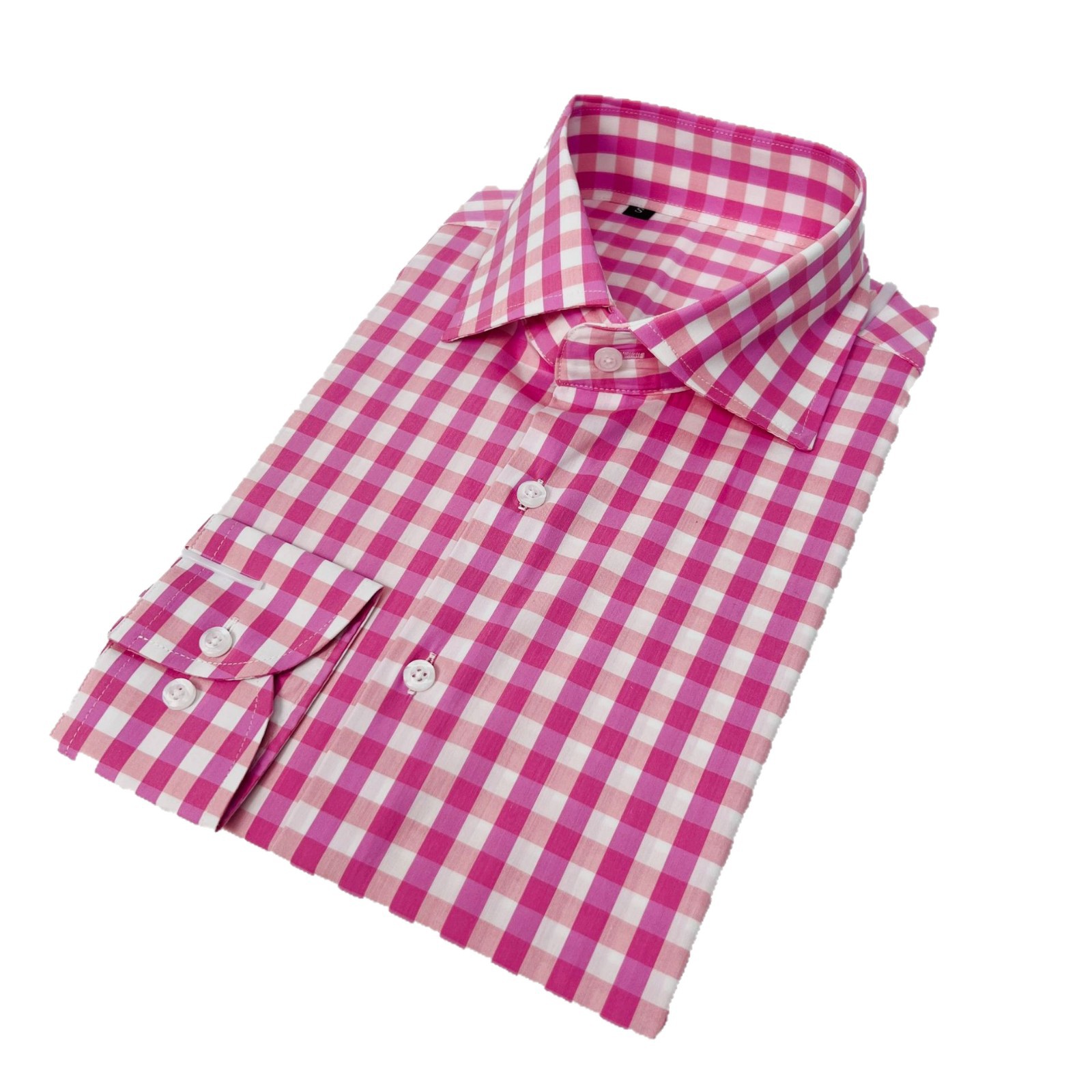 This unisplendour white and pink checkered long-sleeved shirt is casual, fashionable and versatile. The Windsor collar top is a new and elegant pink style Item Picture