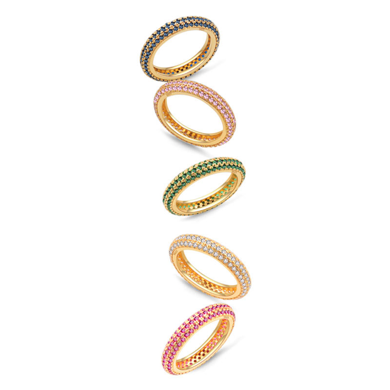 925 Silver fine closed zircon ring, silver ring, Korean version ring, no color fading Item Picture