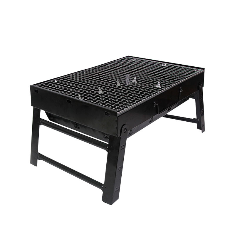 Zibo barbecue black steel barbecue grill, outdoor thickened foldable barbecue rack, portable hand-held simple barbecue grill Item Picture