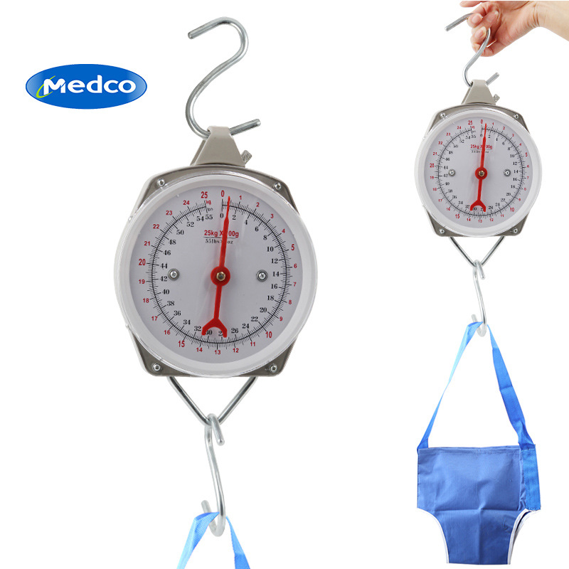 Cross-border exclusive 25KG mechanical spring scale, baby scale with pants, hand-held scale, crochet hook scale, household baby scale