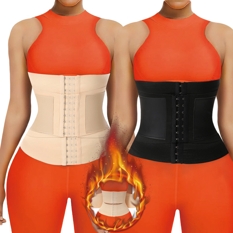 Elastic waist support corset for women's waist training, back support waist shaping belt hook