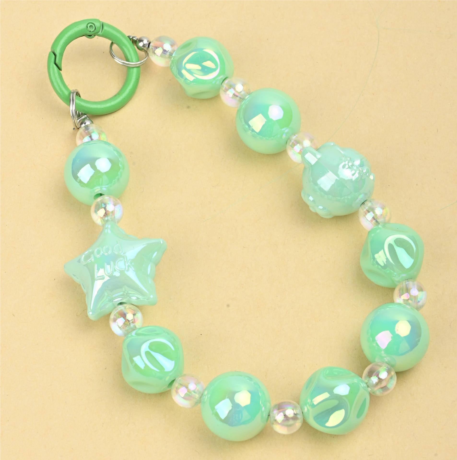 Blind box style bag with dopamine handcrafted beaded mobile phone chains, three strings, and hand-painted beaded pendant dolls Application Scenario