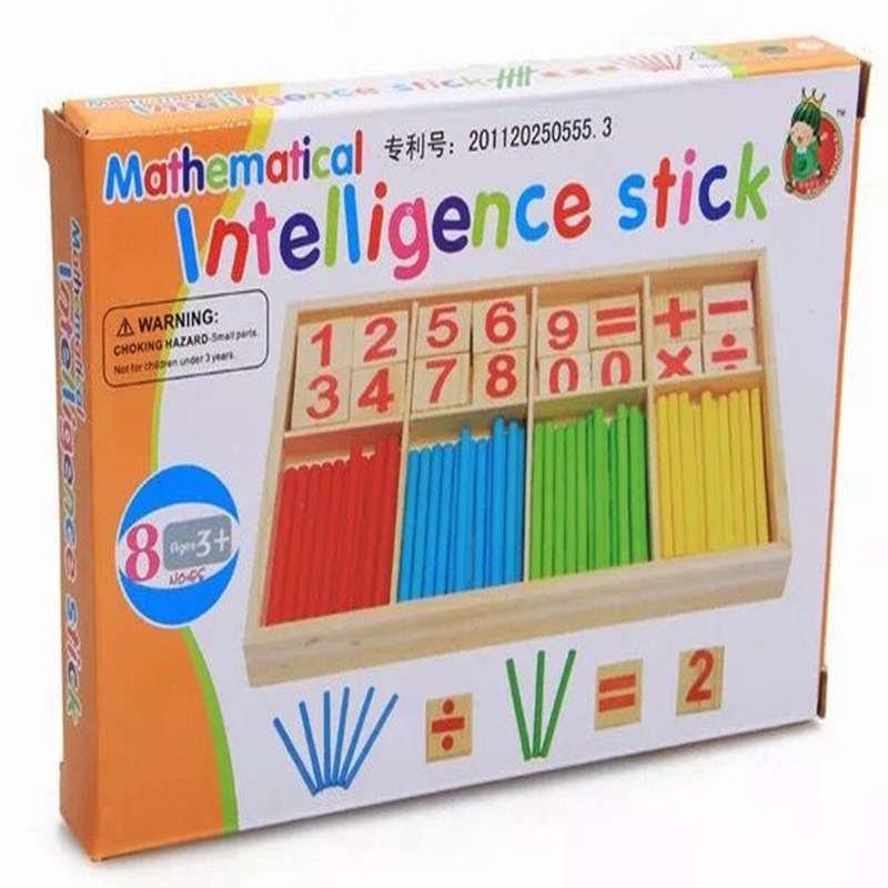 Wooden digital sticks, arithmetic and counting sticks, children's 0-3 teaching AIDS, game sticks, student learning boxes, enlightenment and educational toys Item Picture