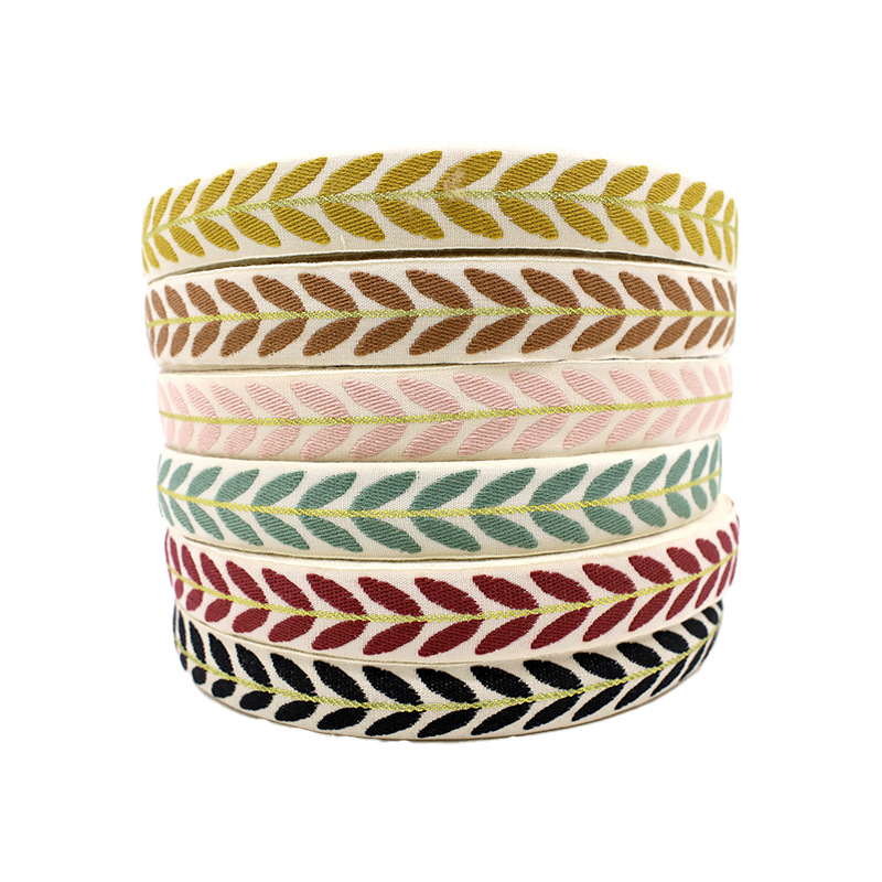 25mm jacquard cotton woven straps, leaf and rattan thickened canvas belts, bags, backpacks, shoes and hats, decorative accessories, direct supply from the manufacturer Item Picture