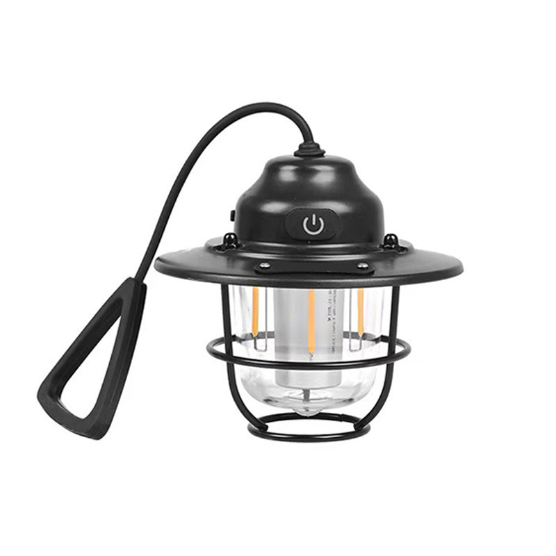 Outdoor camping lamp, long-lasting retro camping lamp, campsite lamp type-c, rechargeable pinecone camping lamp, tent lamp