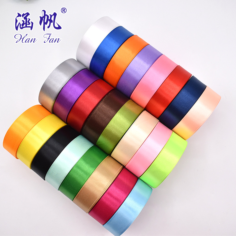 Factory special offer: 2.5cm ribbon gifts, flower packaging ribbons, polyester webbing, wedding cake ribbons, decorative silk details Picture