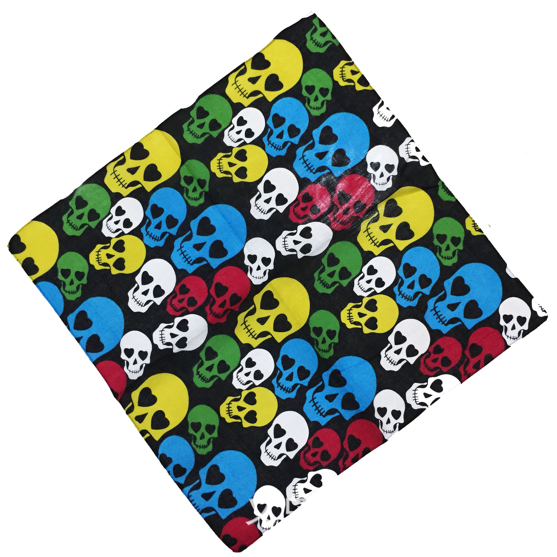 Pure cotton square headscarves, hip hop hip-hop street dance, big faces, skull heads, big ghost heads, square headscarves wholesale details Picture