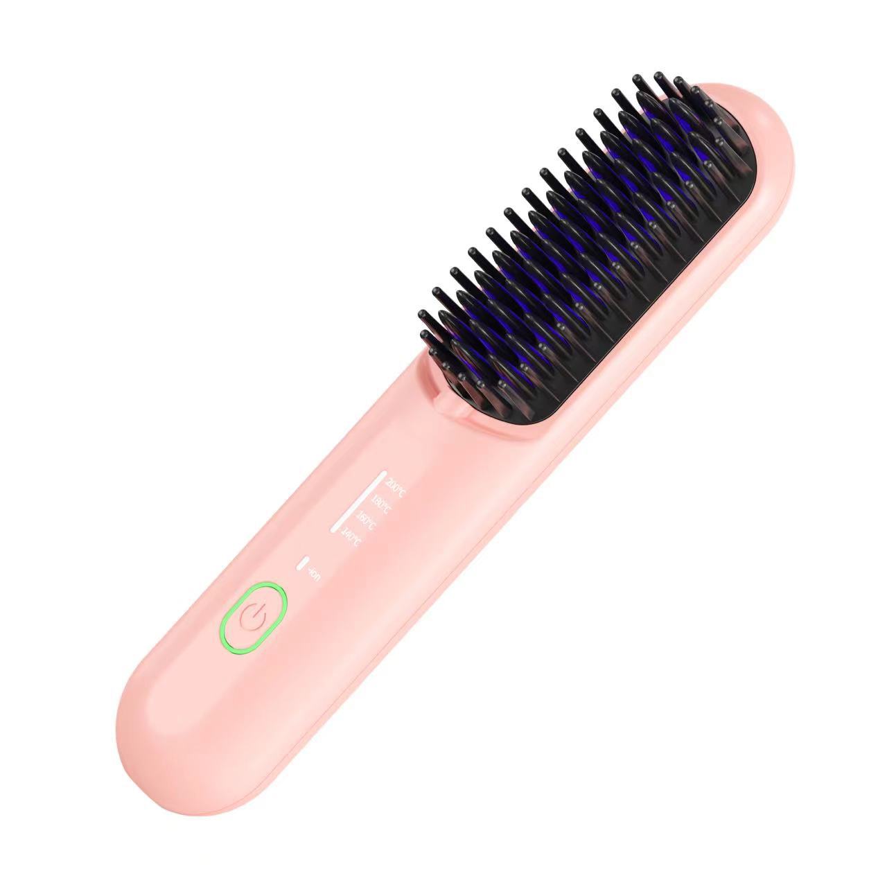 批发无线充电便携式直发器负离子直发梳不伤发卷直两用直发神器