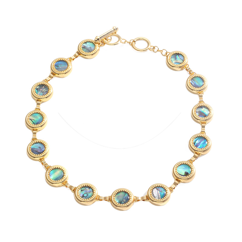 Nasha Cross-border Exclusive Jewelry Set: French Retro High-end Sensory Color Shell Roman Round Plate Pearl Jewelry Set Item Picture