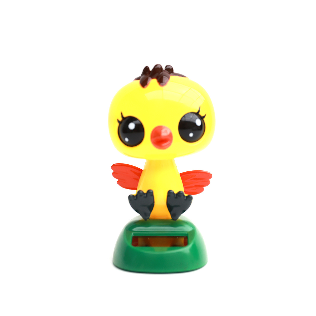 新款复活节摇摆器黄色大头小鸡太阳能公仔车载摆件工厂直销可批发
