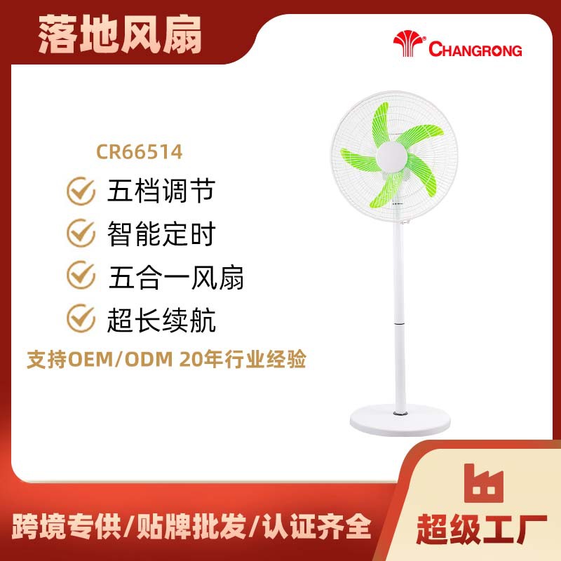 Evergreen Factory wholesals 14-inch five-in-one floor fans, household standing oscillating electric fans, and large cross-border fans from South America