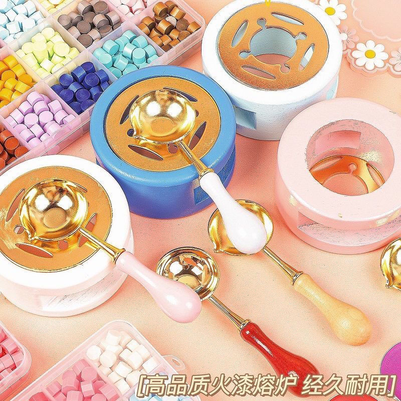 Fire paint seal wax granule set, fire paint seal head, candle wax granule, fire paint furnace, fire paint wax granule complete set wholesale Specification drawing