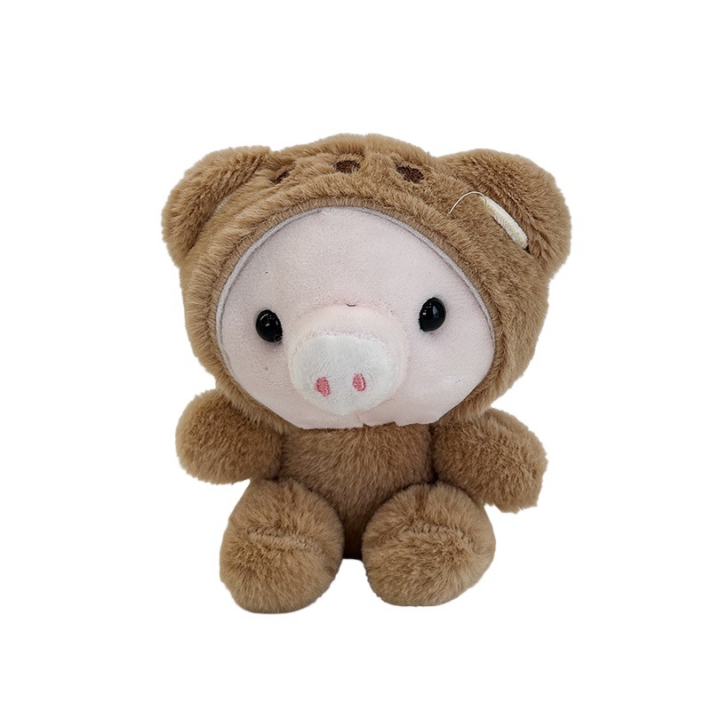 Cute little pig costume dolls, plush toys, little rabbit pendants, keychains, schoolbags, hanging decorations, piggy dolls, frogs Item Picture