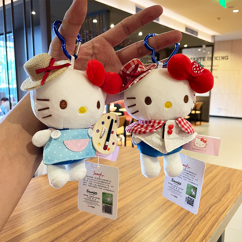 可爱hellokitty小挂件娃衣眼镜卡通kitty包包挂件公仔毛绒玩偶