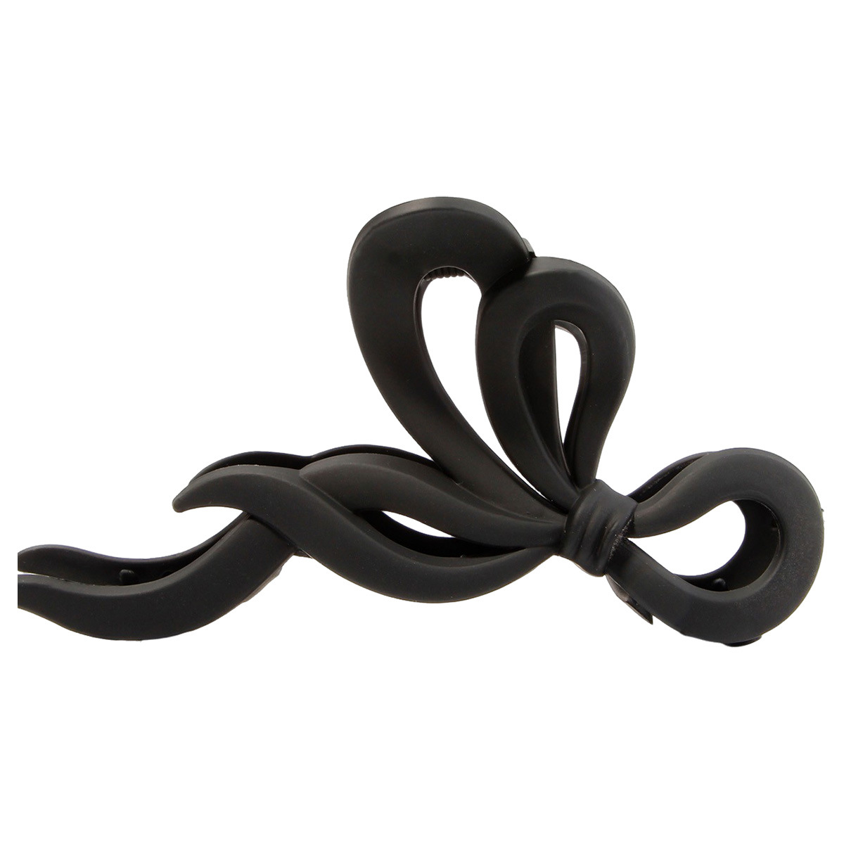 The new, popular Korean-style large shark clip hair accessory is a high-end, matte coffee-colored ribbon clip Item Picture